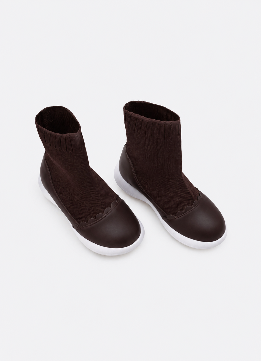 Bota Knit Biqueira Couro