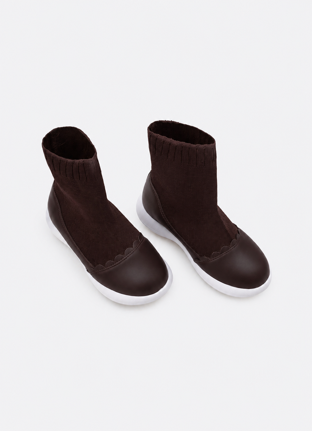 Bota Knit Biqueira Couro