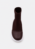 Bota Knit Biqueira Couro