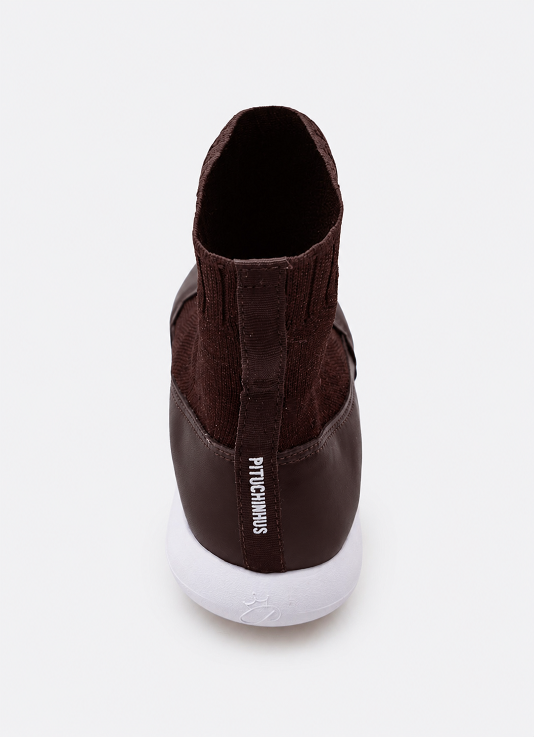 Bota Knit Biqueira Couro