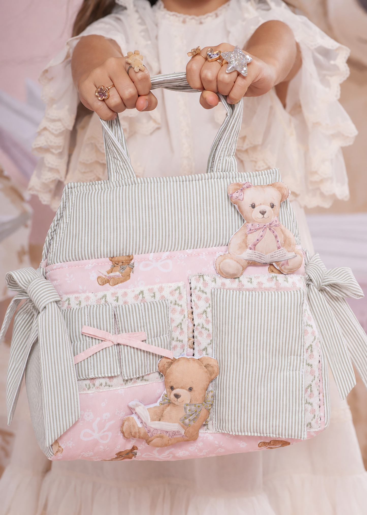 Bolsa Conceito Casinha Ursinhas Puffer