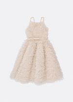 Vestido Alça Conceito Babadinhos Tule Bordados