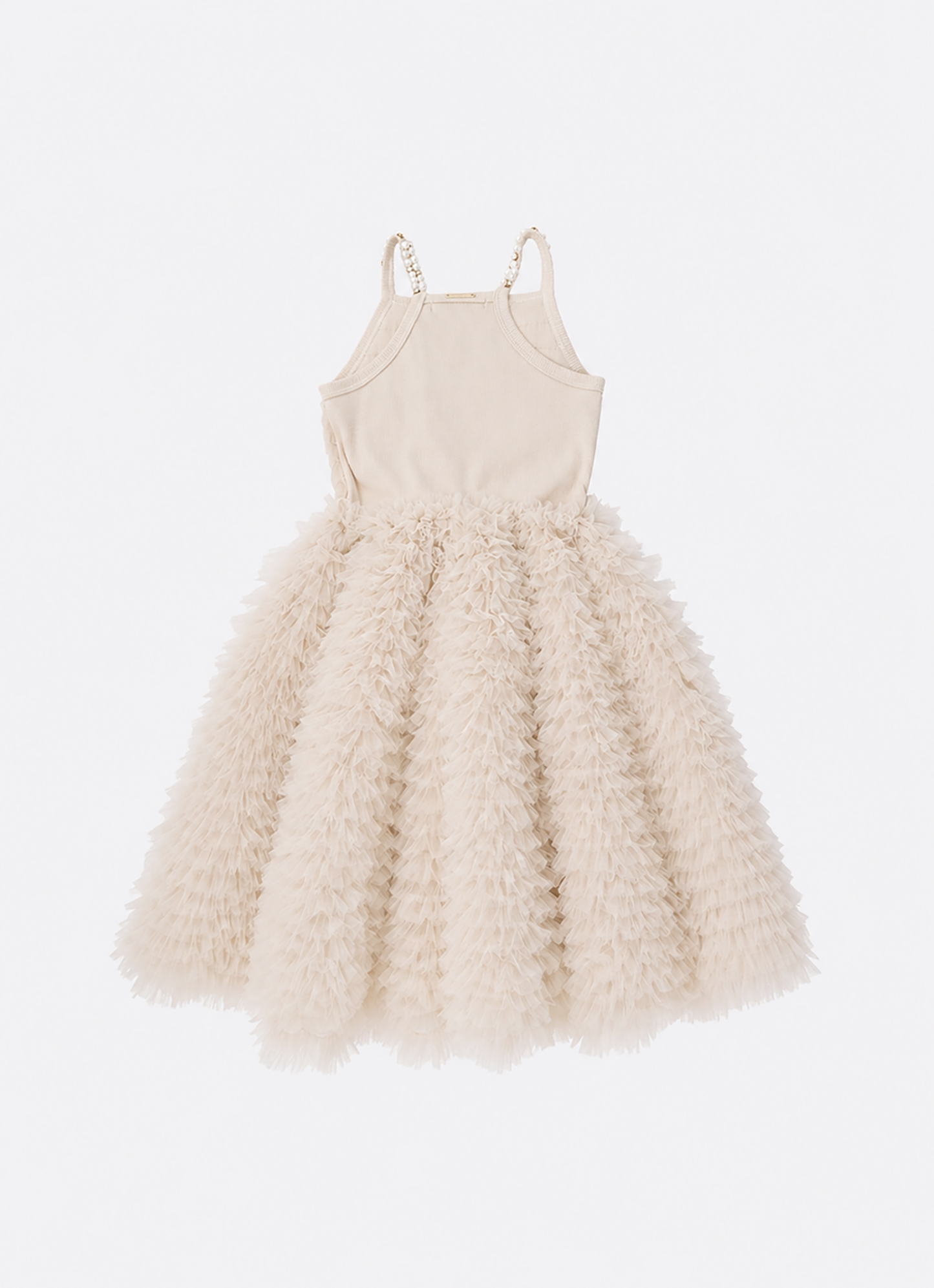 Vestido Alça Conceito Babadinhos Tule Bordados