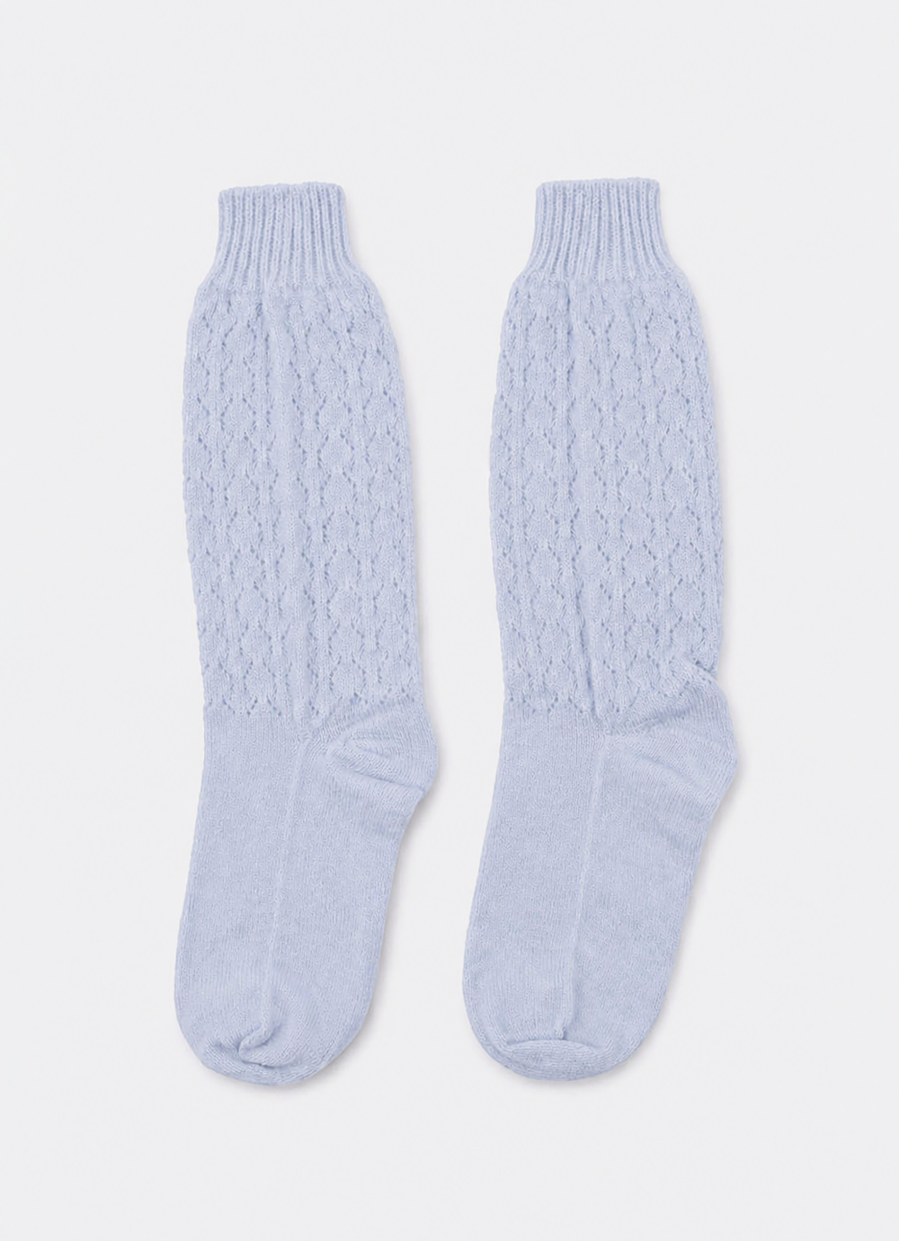 Meia Tricot Ponto Rendado Lacinhos
