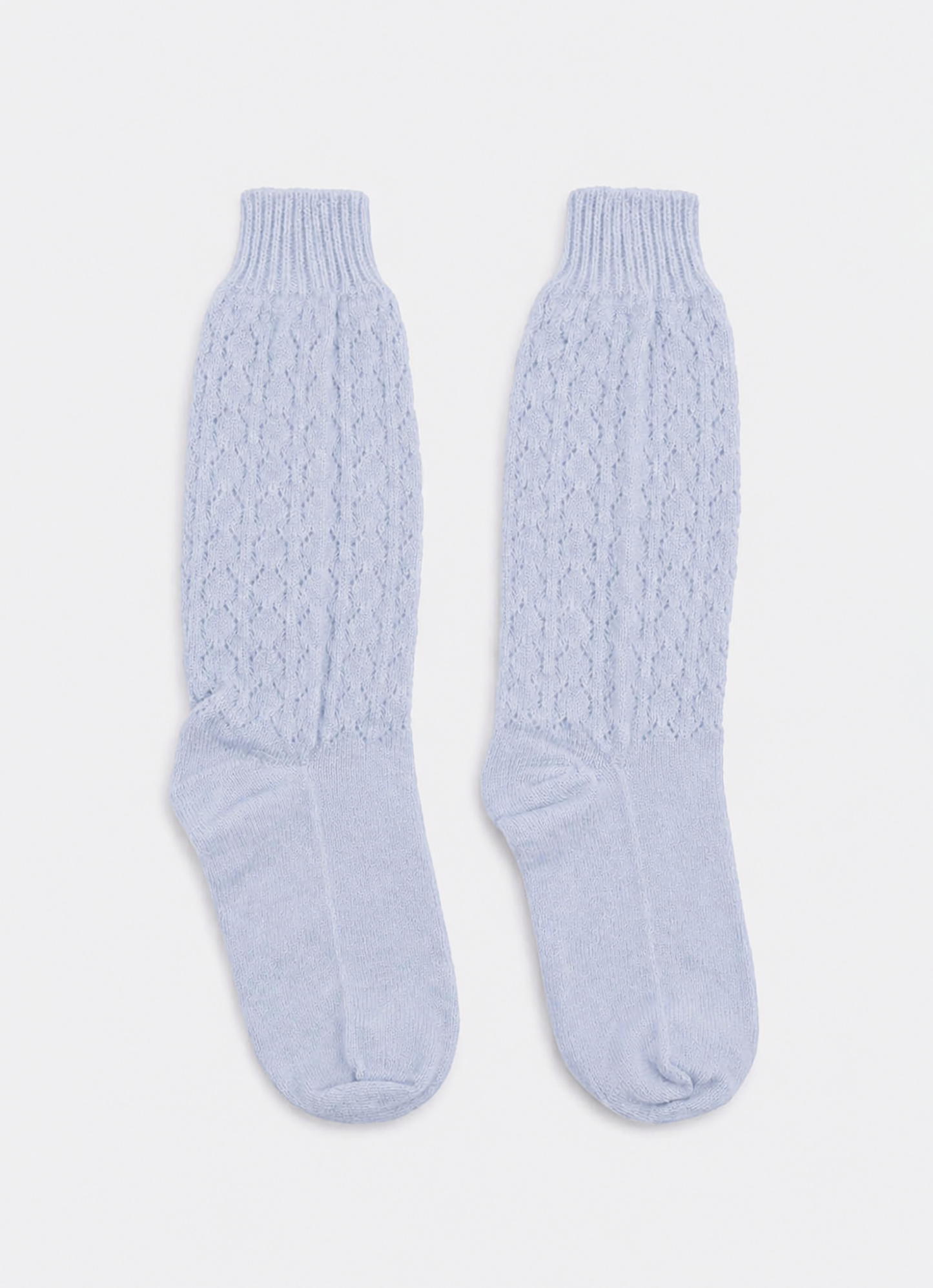Meia Tricot Ponto Rendado Lacinhos