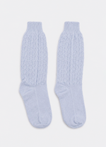 Meia Tricot Ponto Rendado Lacinhos