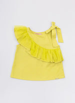 Blusa Tricoline Maxi Babado Tule