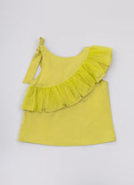 Blusa Tricoline Maxi Babado Tule