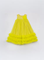 Vestido Tule Frufru Barrado