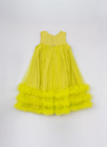 Vestido Tule Frufru Barrado