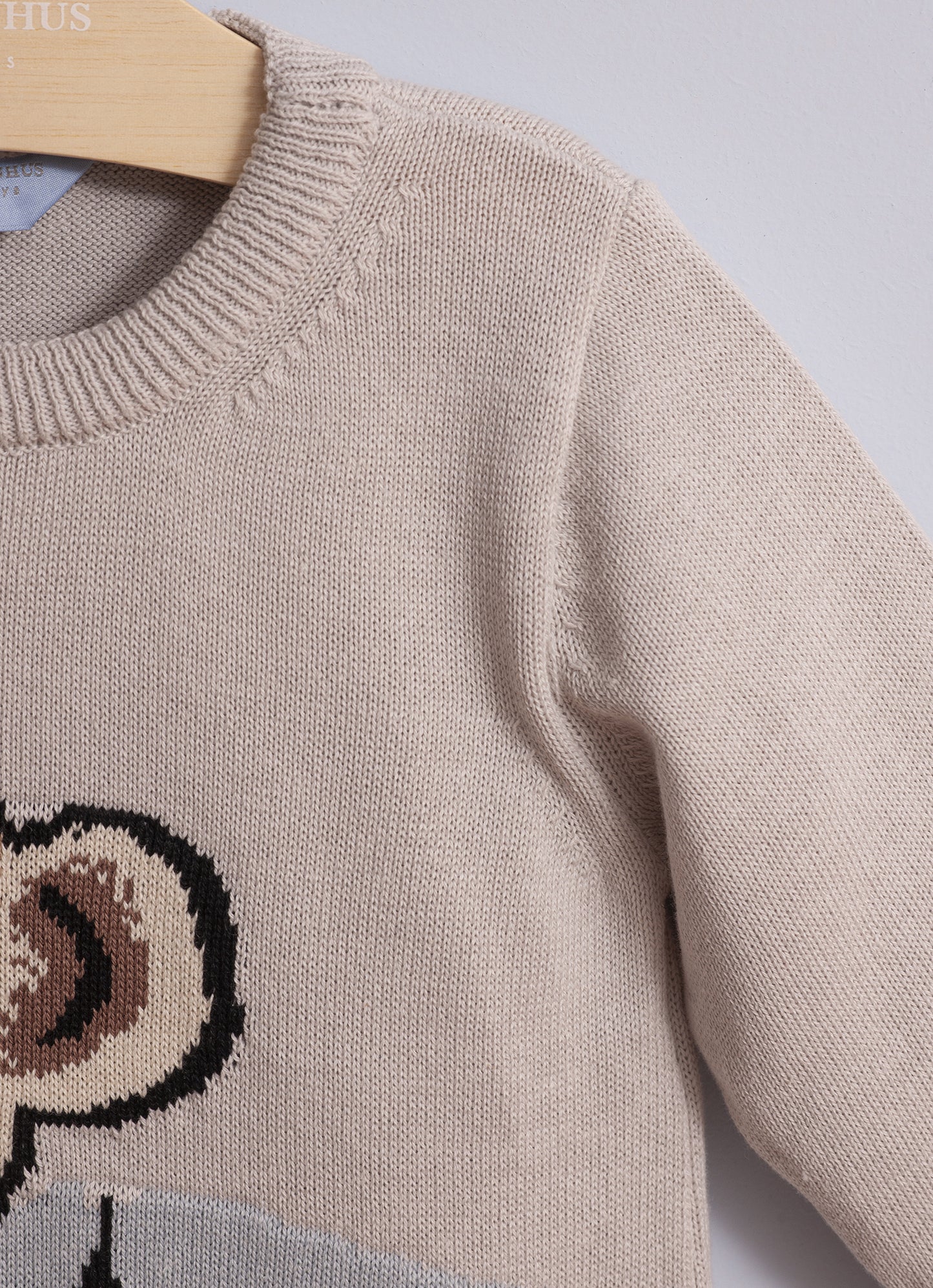 Blusa Tricot Ursinho Cachecol For Boys