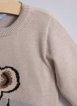 Blusa Tricot Ursinho Cachecol For Boys