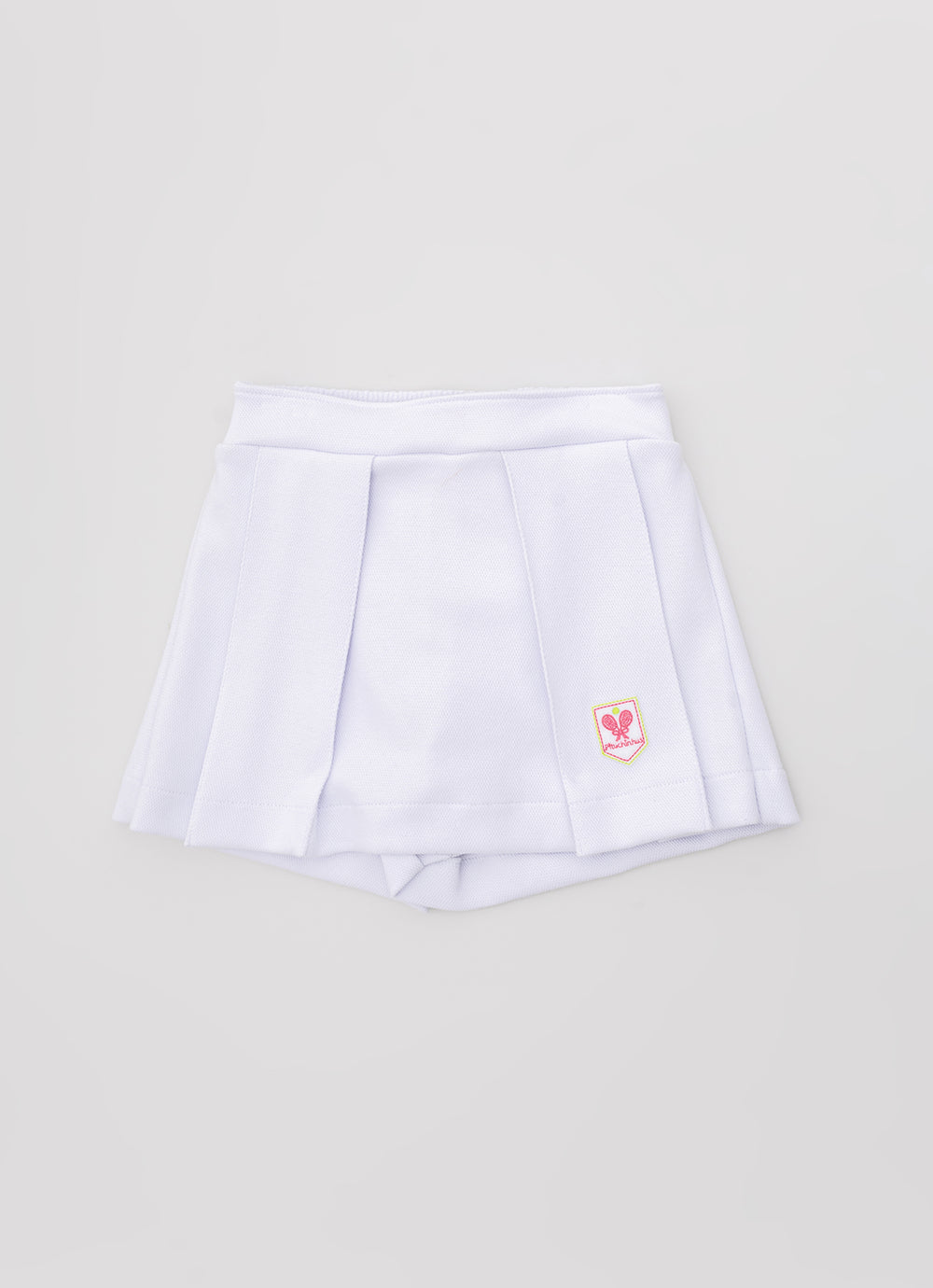 Saia Short Malha Piquet Pregas Patche