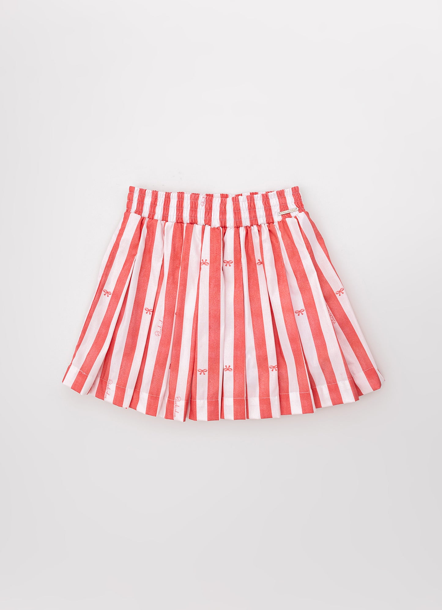 Saia short Pregas Algodão Estampa Maxi Listras