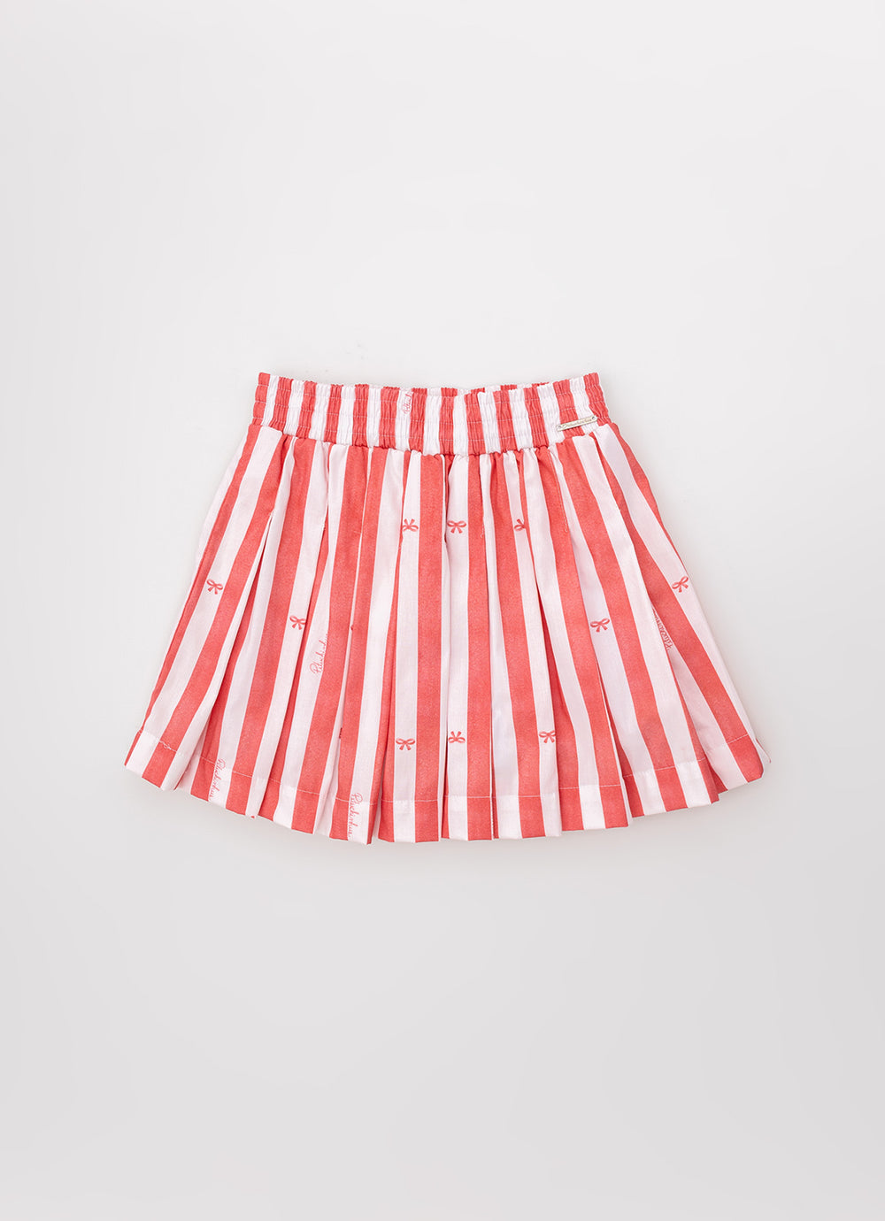 Saia short Pregas Algodão Estampa Maxi Listras