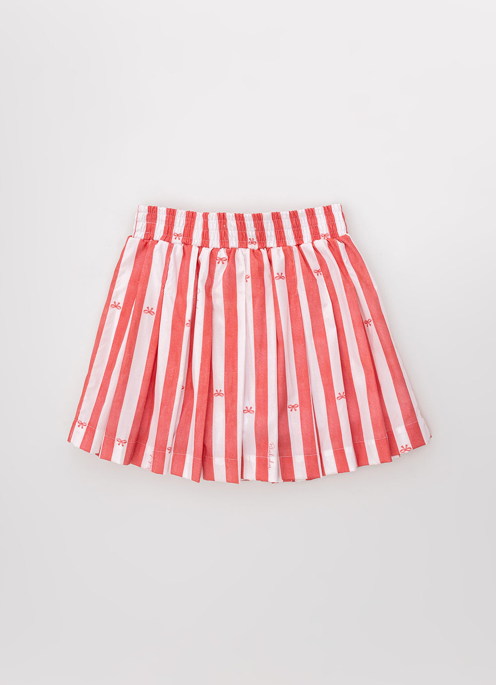 Saia short Pregas Algodão Estampa Maxi Listras