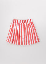 Saia short Pregas Algodão Estampa Maxi Listras