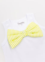 Regata Cropped Maxi Laço Puffer Listrado