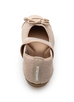 Sapatilha Knit Biqueira e Laço Couro