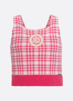 Twin Set Tricot Xadrez Patches Barbie