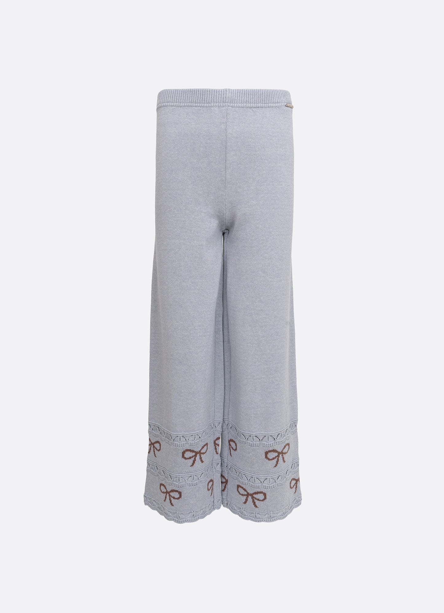 Calça Tricot Reta Barra Laços