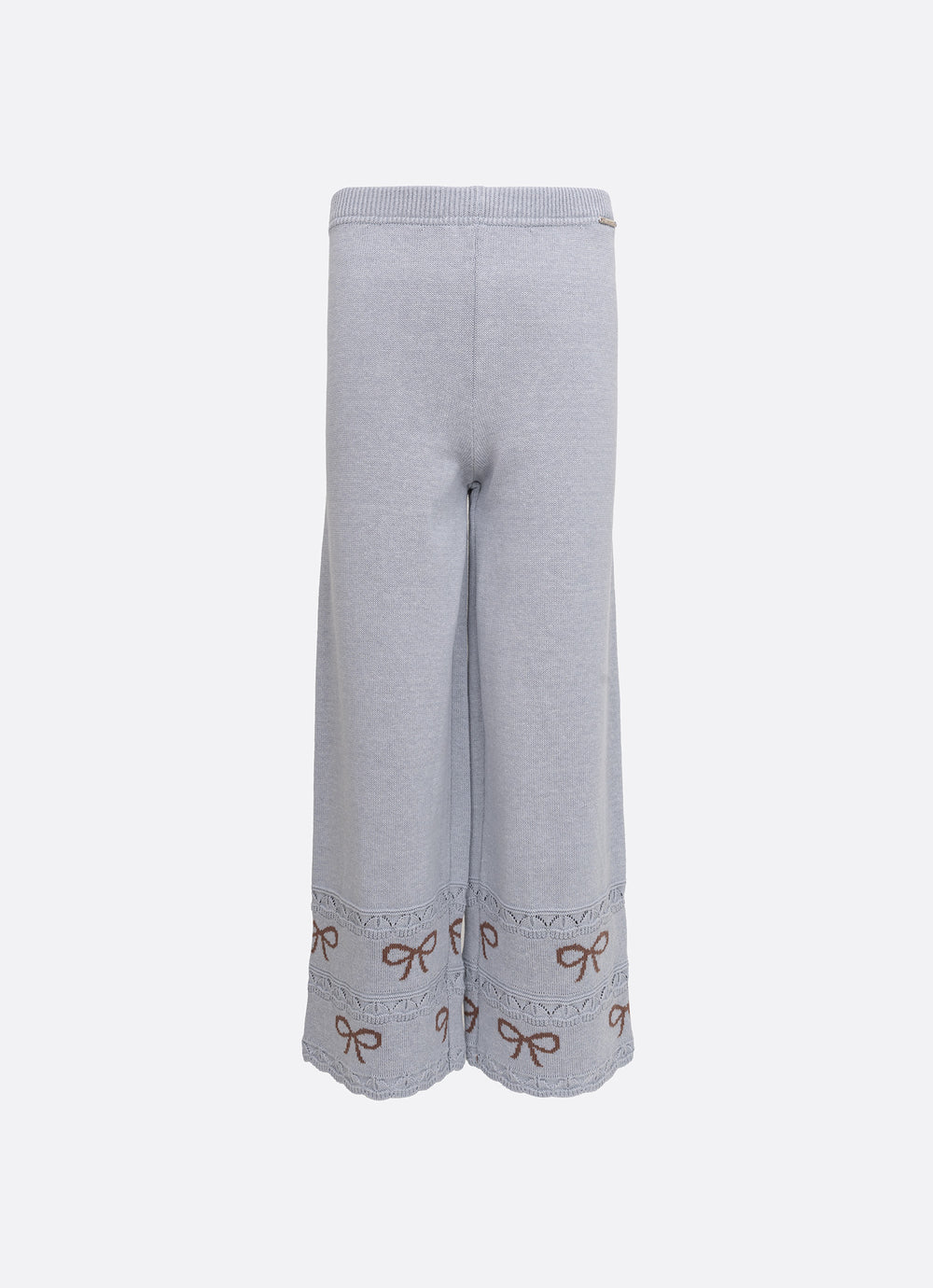 Calça Tricot Reta Barra Laços
