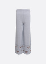 Calça Tricot Reta Barra Laços