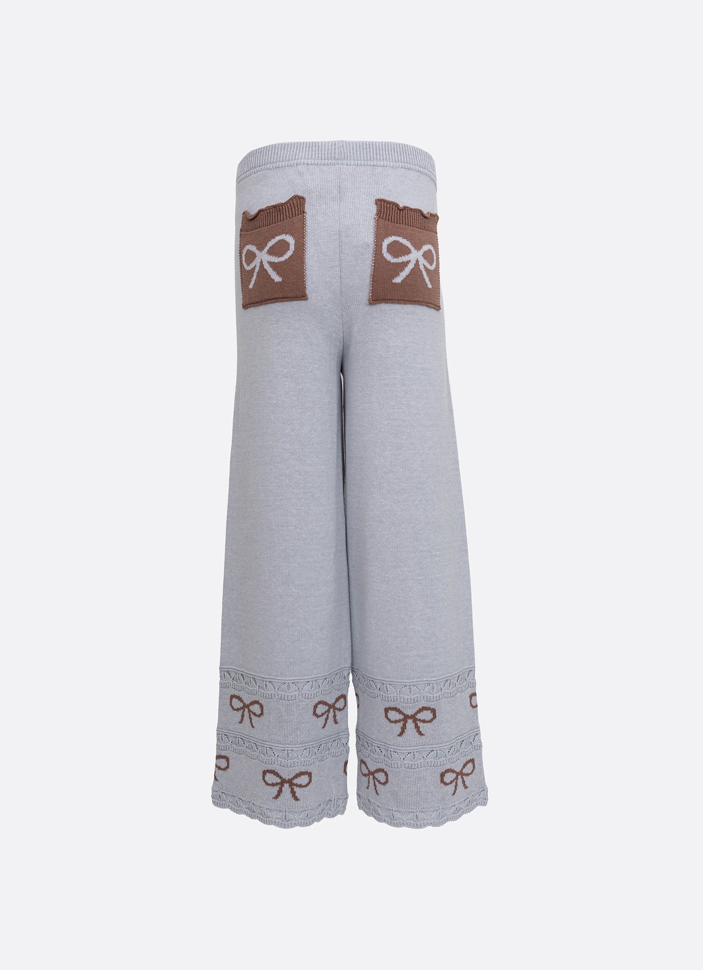 Calça Tricot Reta Barra Laços