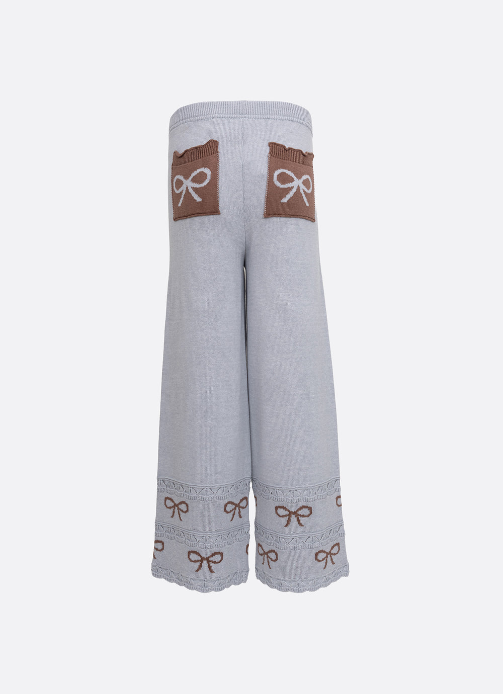 Calça Tricot Reta Barra Laços