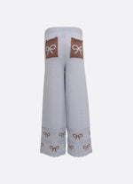 Calça Tricot Reta Barra Laços