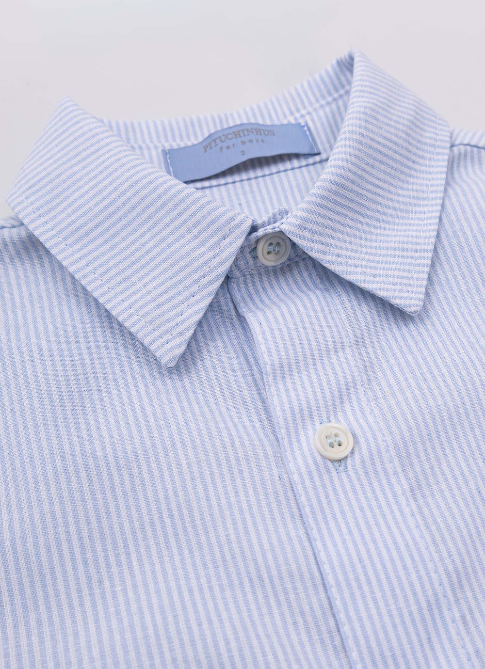 Camisa Algodão e Linho Listrada For Boys