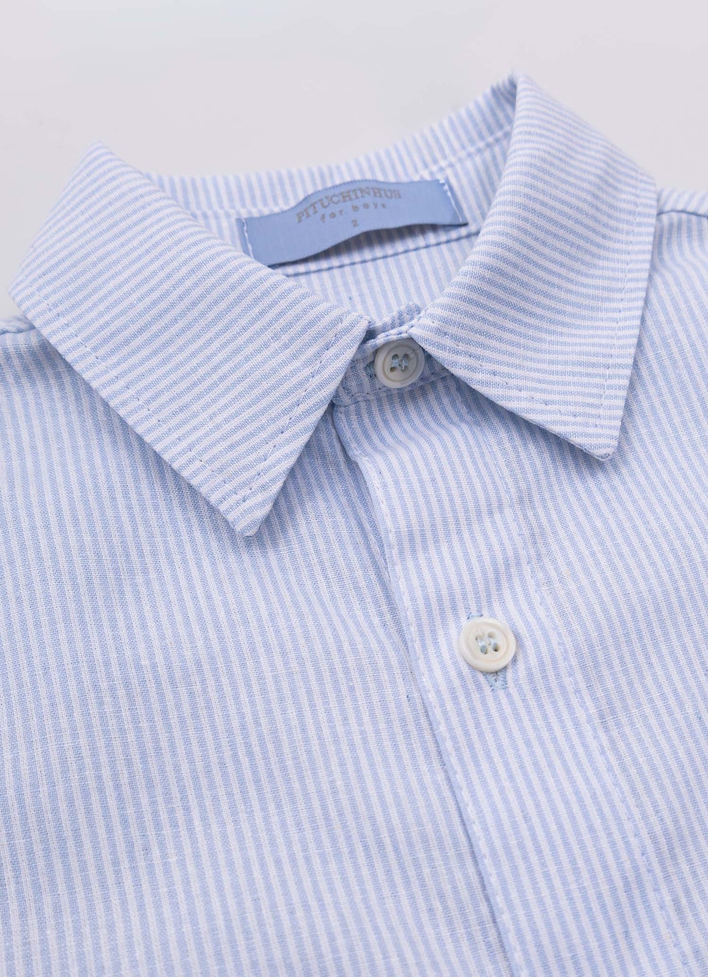 Camisa Algodão e Linho Listrada