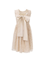 Vestido Festa Lantejoulas Laço Costas