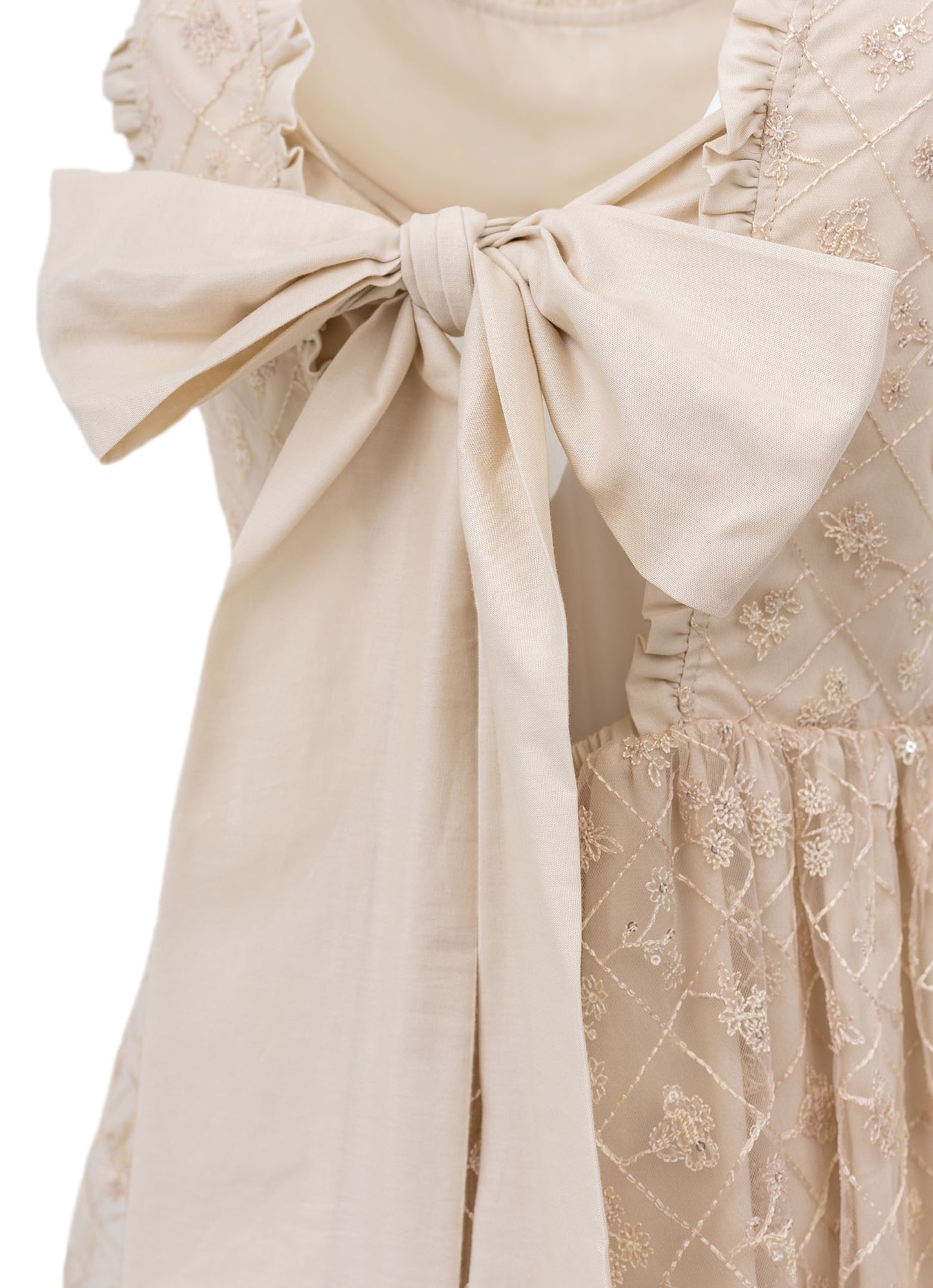 Vestido Festa Lantejoulas Laço Costas