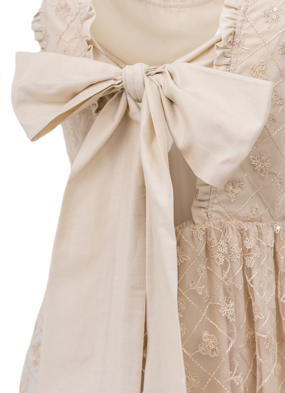 Vestido Festa Lantejoulas Laço Costas