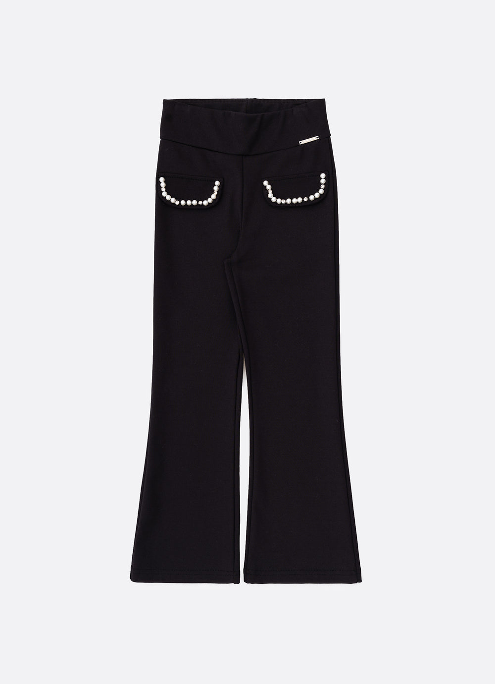 Calça Flare Lapelas Bordadas