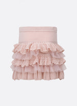 Saia Tricot Babados Renda e Tule