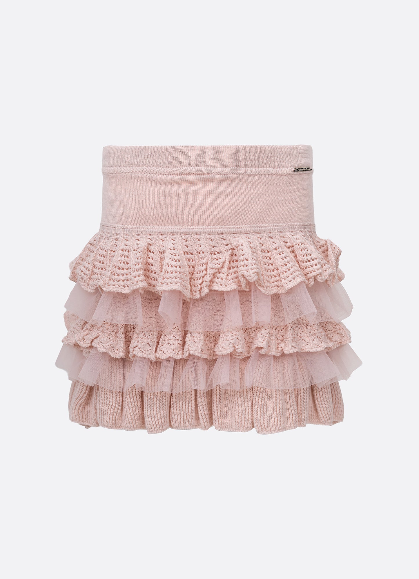 Saia Tricot Babados Renda e Tule
