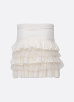 Saia Tricot Babados Renda e Tule