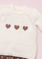 Conjunto Blusa e Legging Tricot Corações