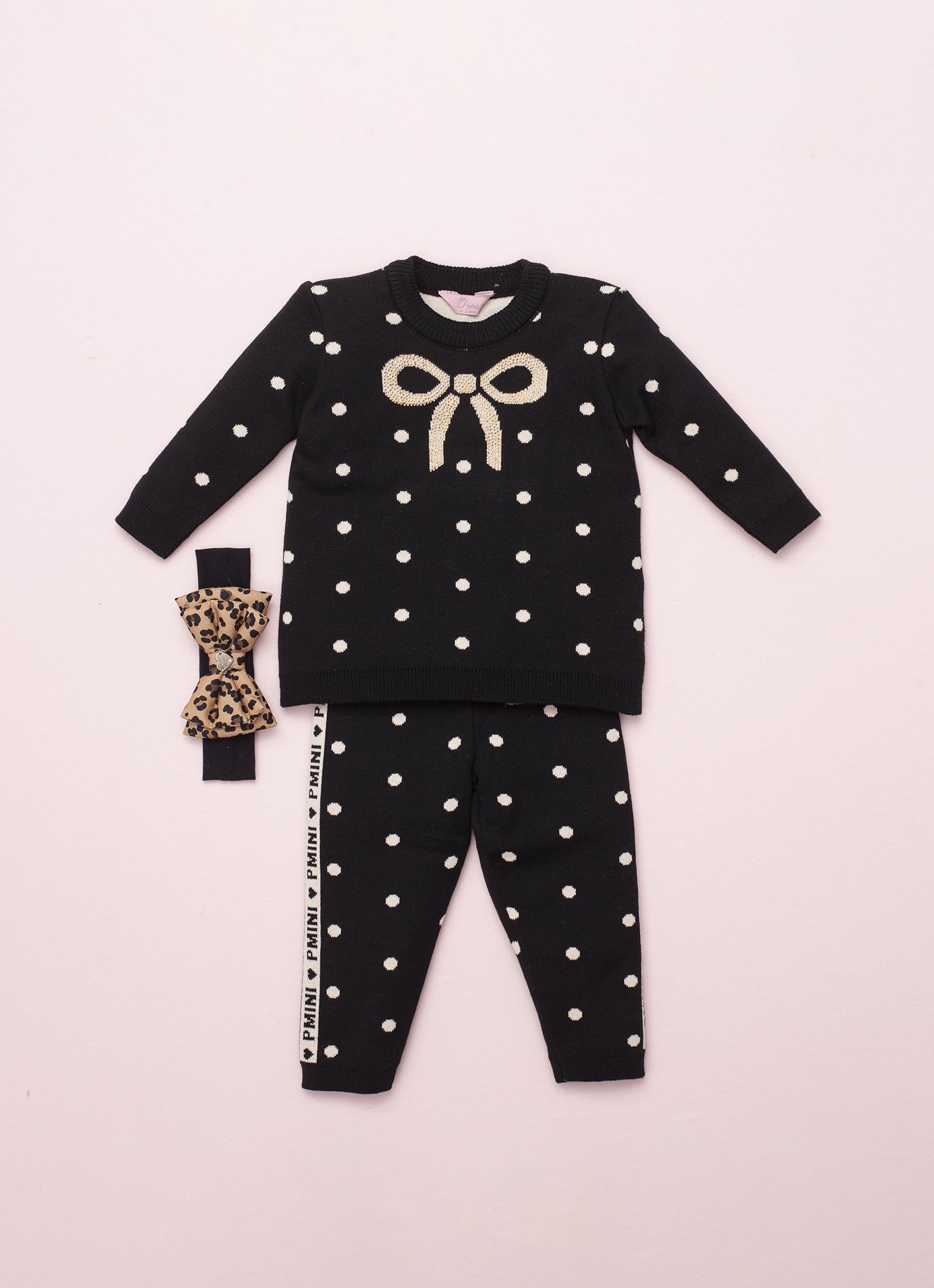 Conjunto Blusa e Legging Tricot Poá