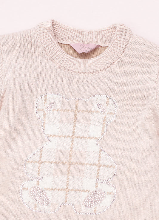 Conjunto Blusa e Legging Tricot Ursa Xadrez