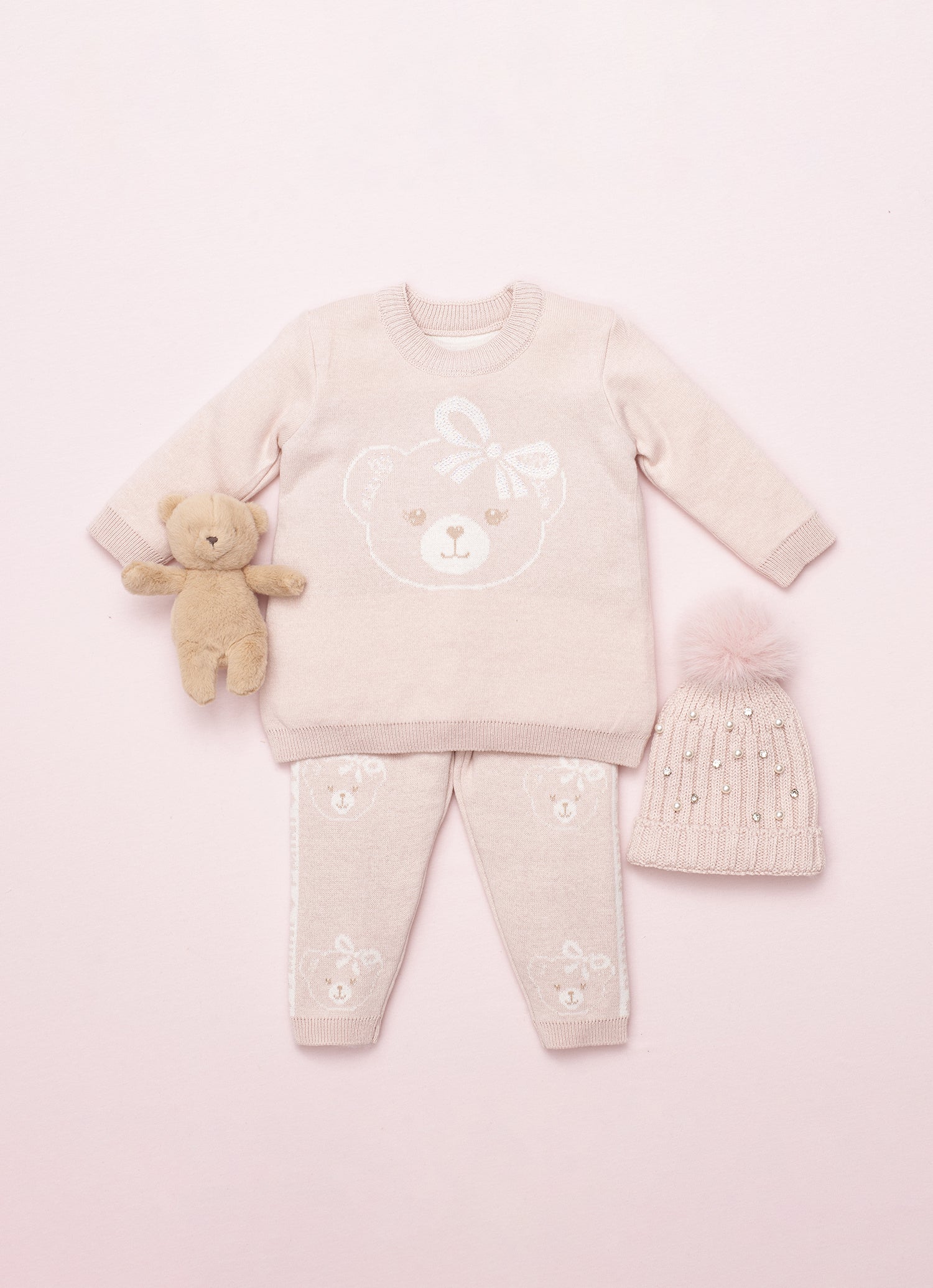 Conjunto Blusa e Legging Tricot Rosto Ursinha