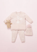 Conjunto Blusa e Legging Tricot Rosto Ursinha