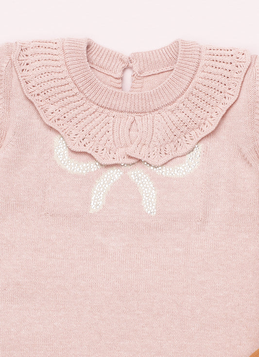 Conjunto Blusa e Legging Tricot Laços