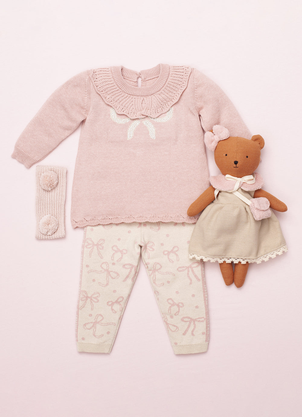 Conjunto Blusa e Legging Tricot Laços