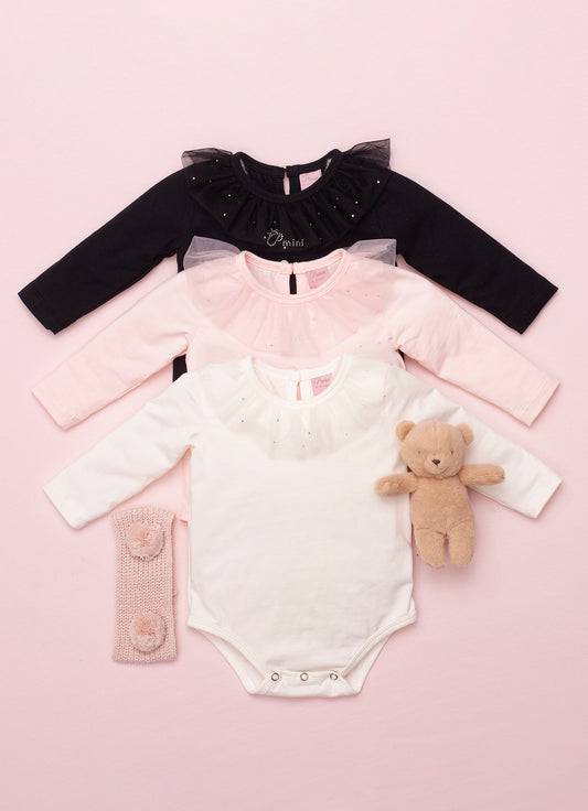 Body Cotton Gola Tule Cristais