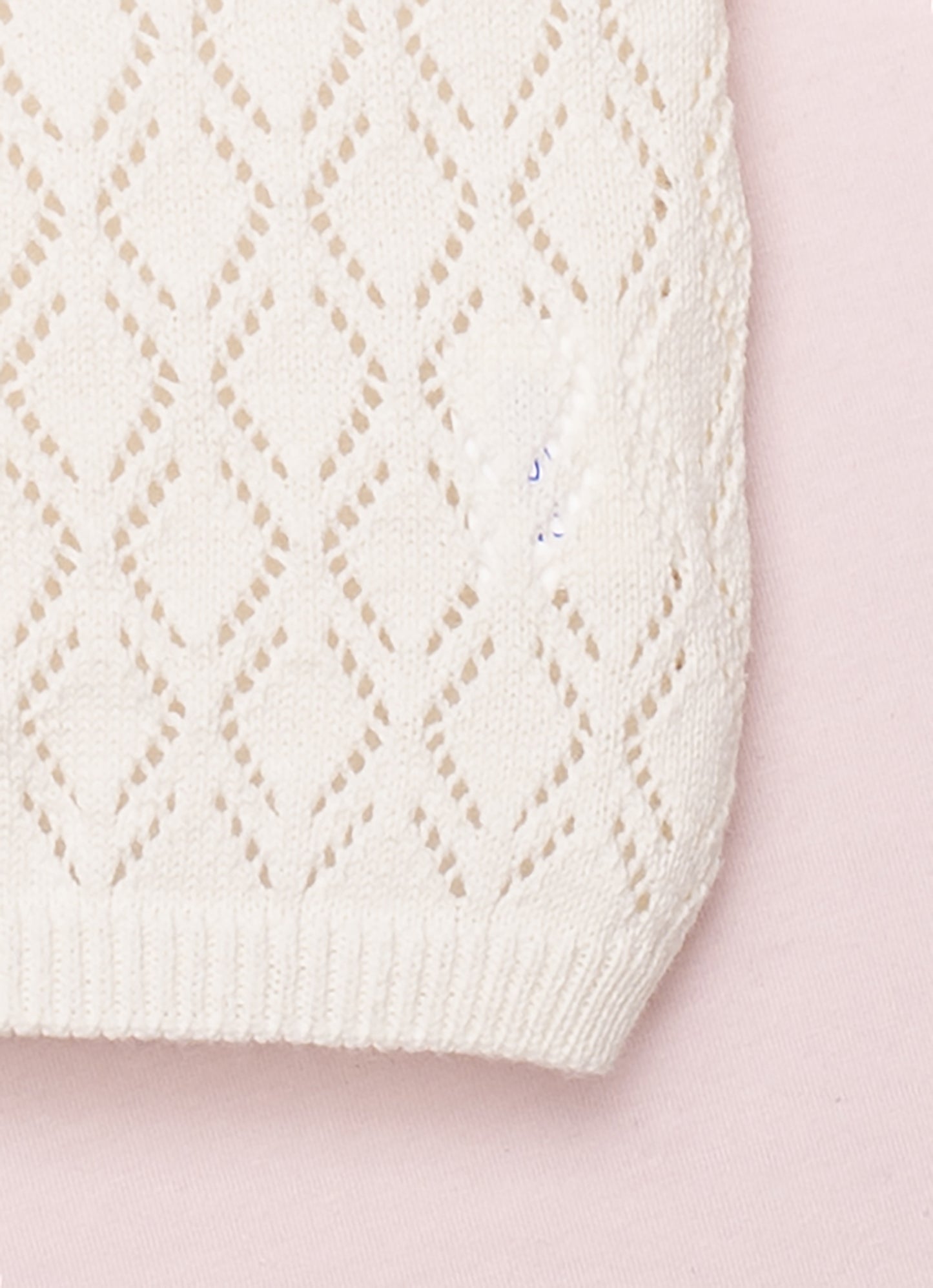 Casaqueto Tricot Ponto Rendado Babado Gola