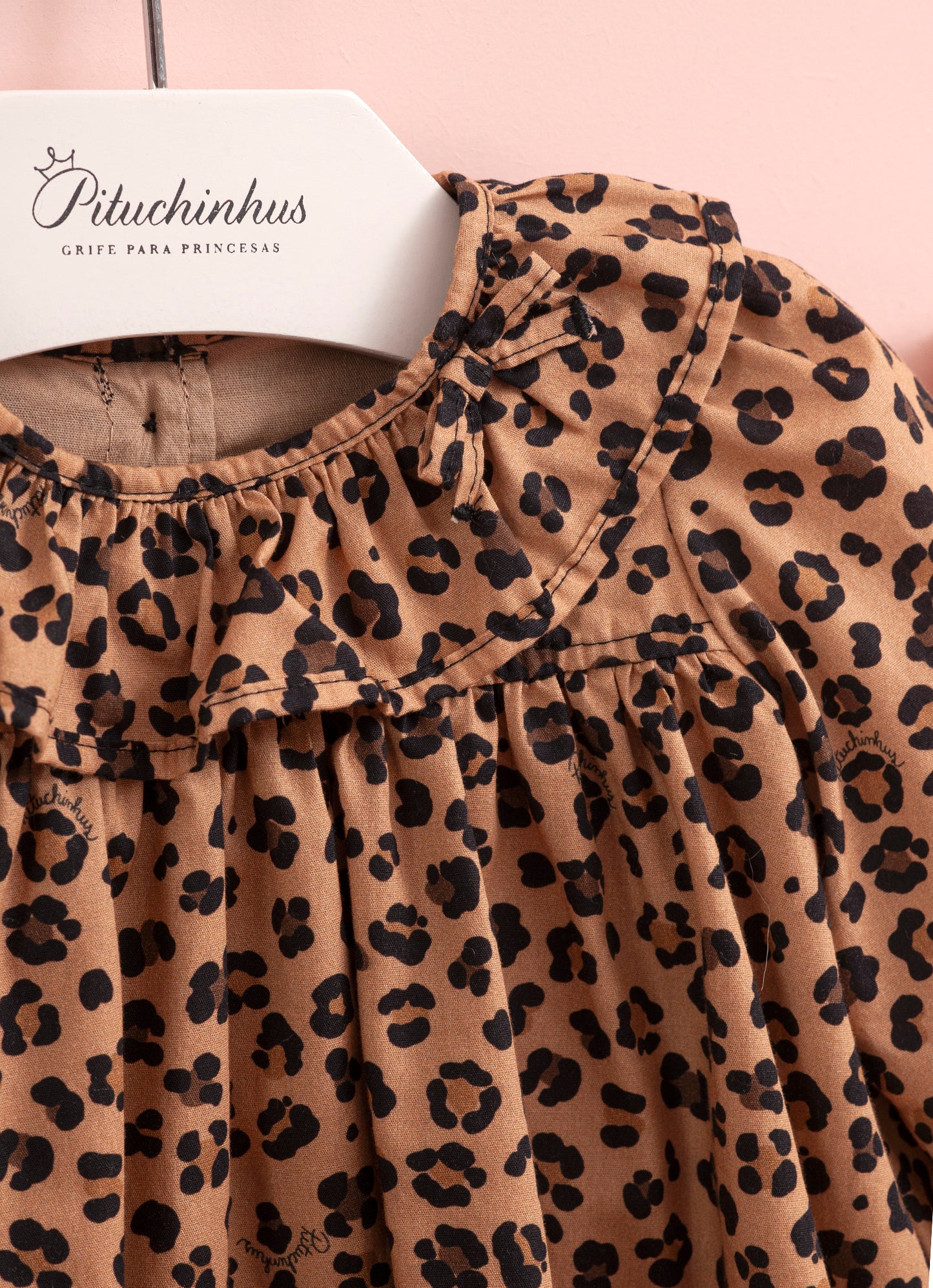 Vestido Algodão Estampa Onçinha Golinha