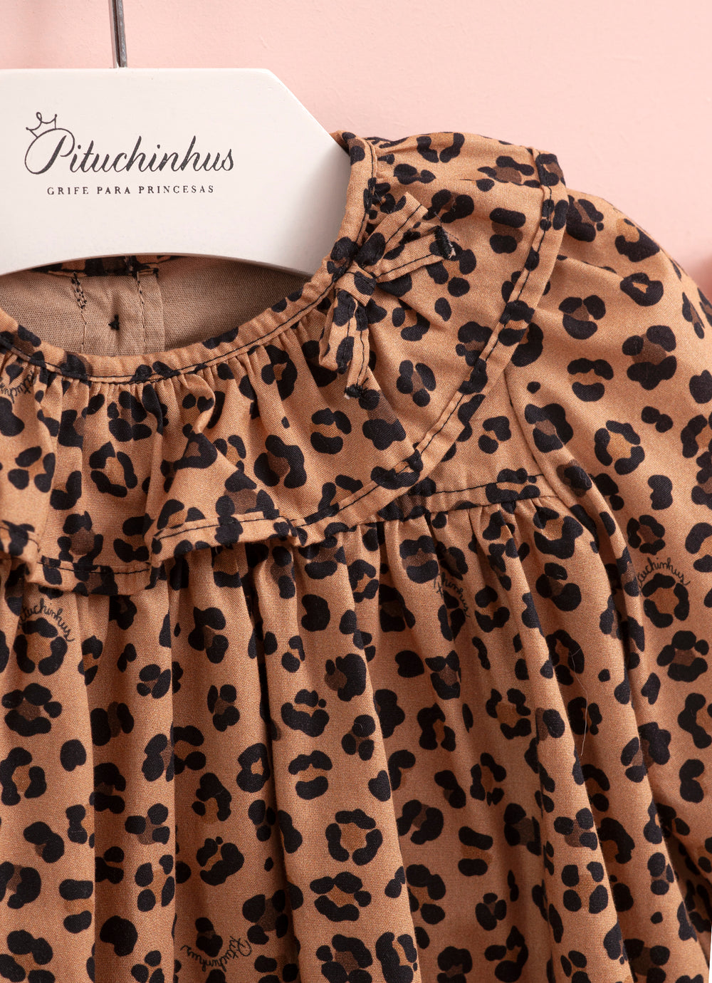 Vestido Algodão Estampa Onçinha Golinha